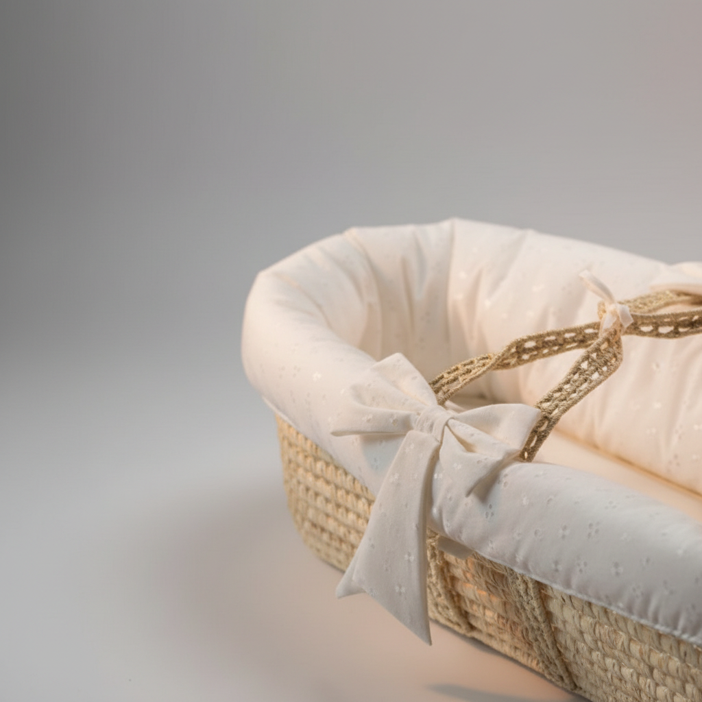 Eyelet Fitted Baby Moses Basket
