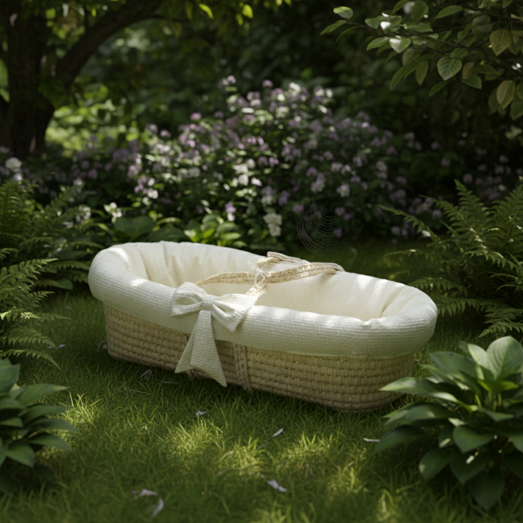 Waffle Pique Baby Moses Basket Waffle Pique Baby Moses Basket