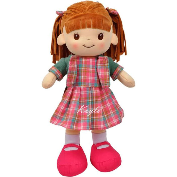 Personalized Plaid Soft Body Rag Doll